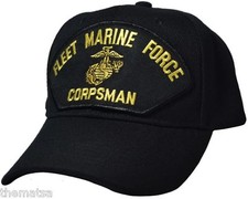 FLEET MARINE FORCE MARINE CORPS CORPSMAN EGA LOGO MILITARY HAT CAP    