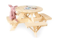 Ensemble Table Ronde Extérieur Pique Nique Pour Enfants En Bois