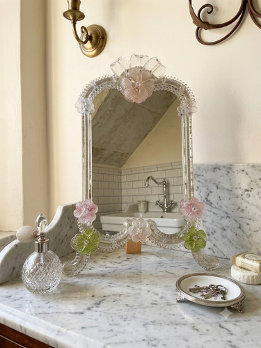 Miroir floral vintage - , d'appui