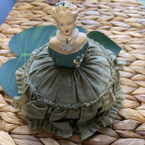 Vtg chalkware doll pin - vtg, cushion