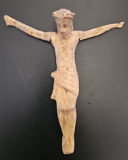 Ancien Christ Crucifix Jésus En Bois Sculpté Église Religion Époque à déterminer