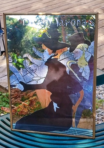 Ancien miroir sérigraphié - ancien,