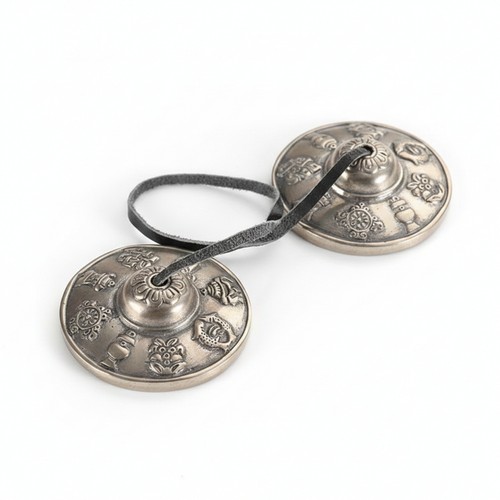 Tingshas avec Chaîne En Cuir