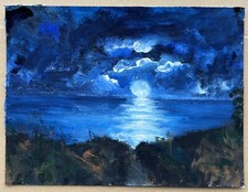 Abstract Painting Keller Oil Landscape Sky Cloud Lake Sunset Reflection Water