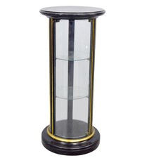 Vitrine ronde de magasin bois