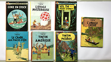 Lot of seven French TinTins, mostly original editions, great condition for age