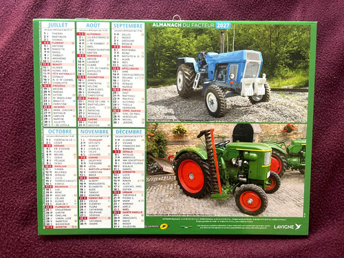 Calendrier poste facteur - calendrier,