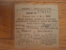 Rationnement - billet matiere