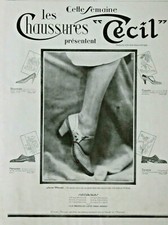 1928 ADVERTISEMENT CÉCIL SHOES PRESENT WANDA SHOE - PERUVIAN TRIFLES