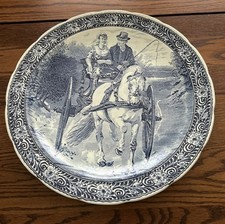 16” Delft’s by Boch 16” Plate Man and Lady and Carriage 