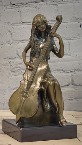 Bronze cellist sculpture - cellist,