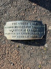 Brass Commemorative Tree Planting Plaque Queen Alexandra 1902 Edinburgh Oak