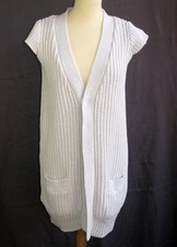 COMPTOIR DES COTONNIERS - GILET LONG MOD. BLUFF MAILLE COTON CREME T S 36 - TBE