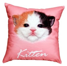 Beau Chaton Visage Rose Coton Imprimé 45.7cm X Coussin Housse Oreiller Sofa Lit