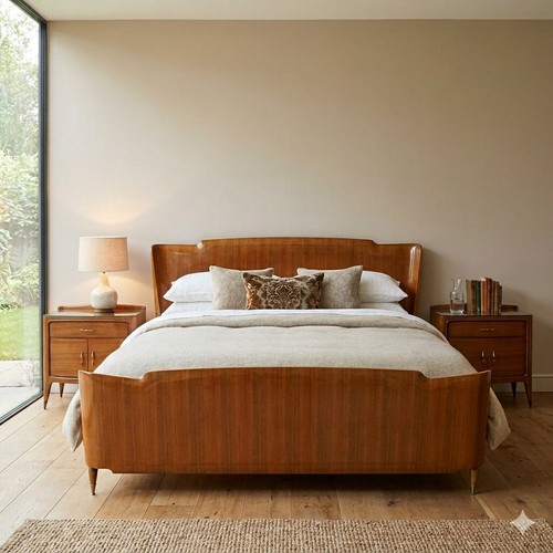 Lit double vintage plaqué - double, en