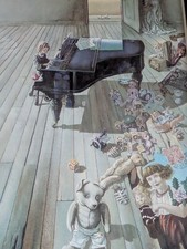 Daniel Authouart Framed "Piano" Print 11x13 Macabre Pop Art Pls Read 