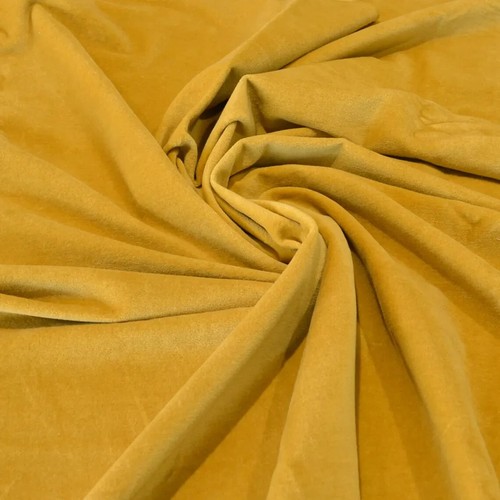 Tissu velours moutarde doux