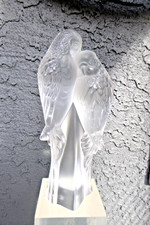 Lalique Crystal Eternal Love Two Parakeets Birds Sculpture Deux Perruches France