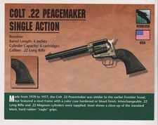 COLT .22 PEACEMAKER SINGLE ACTION REVOLVER Atlas Classic Firearms Gun PHOTO CARD