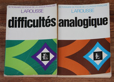 LAROUSSE - LOT DE 2 DICTIONNAIRES DE POCHE - ANALOGIQUE/DIFFICULTES - 1971 - BE
