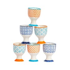 6x imprimé main Coquetiers porcelaine japonaise Petit déjeuner 5.5cm 3 Couleurs