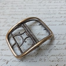 BOUCLE Chaussure Argent Poinçon Coq Plaqué Or XIXè ANTIQUE FRENCH