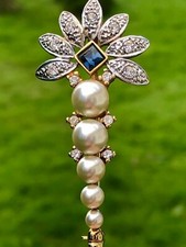 BELLE BROCHE ANCIENNE PERLES