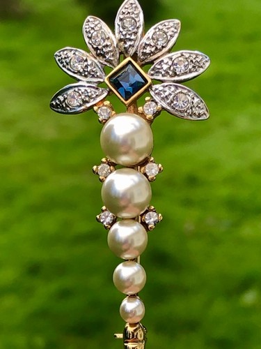 Belle broche ancienne perles - ancienne,