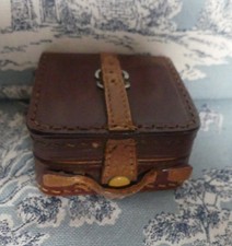 REVEIL de VOYAGE SOLO 7 Jewels mécanique laiton & cuir Clock Vintage Rétro