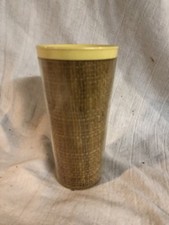 Vintage Malmac Raffia Where Iced Tea Glass Cup Retro Insulate Tumbler Yellow
