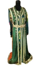 Silk 3 Piece Peacock Green Moroccan Takchita Moroccan Caftan Kangana Ranaut