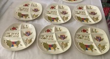 6 large fondue plates - Faience Salins France - Pommard