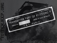 GRC9 RT77 TRANSMITTER PARIS
