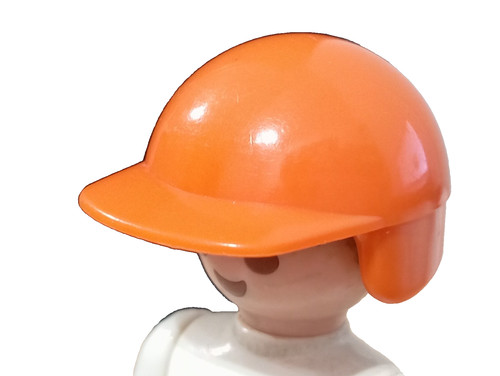 Playmobil ancien casque orange - playmobil,