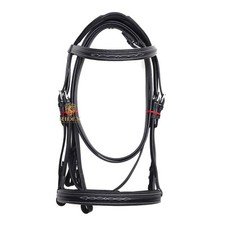 Bride de cheval anglais en cuir noir avec rembourrage doux