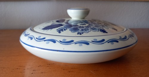 Bonbonnière plate faïence - bonbonnière, plate-faïence