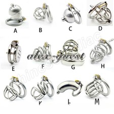 New Stainless Steel Male Chastity Belt Cage Device Restraint Ring Lock Metal