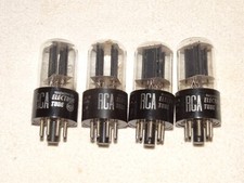 4 x 6sn7gt/b RCA Tubes*Black Plates-D*Very Strong Matched Quad*#16