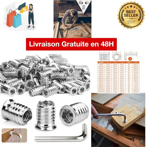 écrous visser pour bois m5 - à,