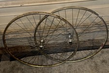 Pair Gold Wheels Campagnolo Record / MAVIC RECORD du MONDE de L'HEURE • 36º Nice