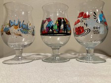 LOT 3 Duvel Beer Glasses  Vandeweghe - Sorgi-FAKE Artist  Tulip Beer Glass