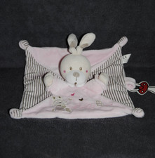 🍀Doudou Plat Lapin Rose ABC