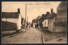 Old postcard Cuesmes, entrance to rue du Cerisier 