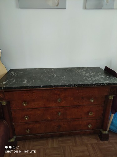 Commode empire placage noyer - placage,