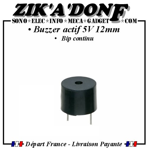 Buzzer actif 12mm - 5v,