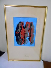 PEINTURE SUR PAPIER ENCADRÉE