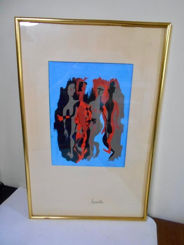 Peinture sur papier encadrée - peinture,
