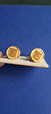 Paire de Boutons de Manchettes aux Armoiries de Dieppe - Old Vintage