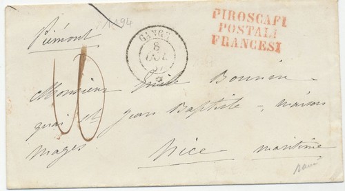 1857 enveloppe cachet - 1857, paquebot