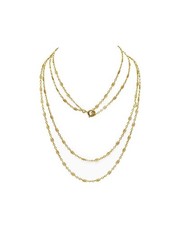 Long sautoir filigrané en or 18k, collier double chaine, filigrane, collier